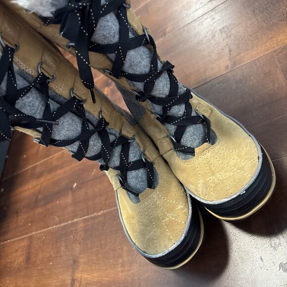 Sorel TIVOLI HIGH II Gray Tag Suede Winter Boots NL2330-373 Womens Size 8 GUC - Picture 7 of 7